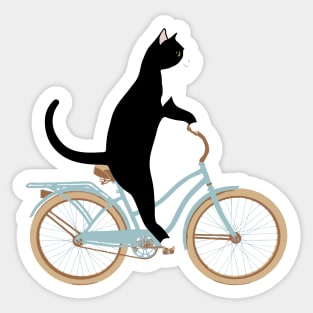 Cat on Bike Sticker